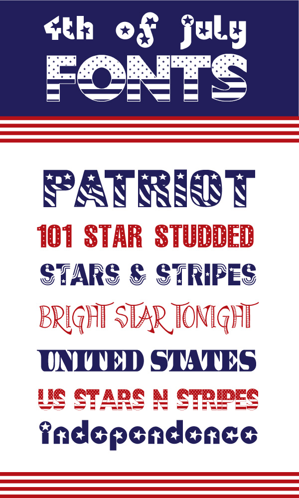 4th of July fonts