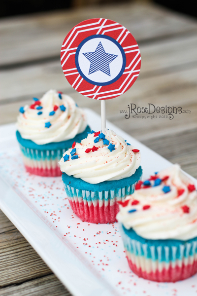 4th of july cupcakes