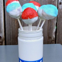 Red, White, and Blue Brownie Pops