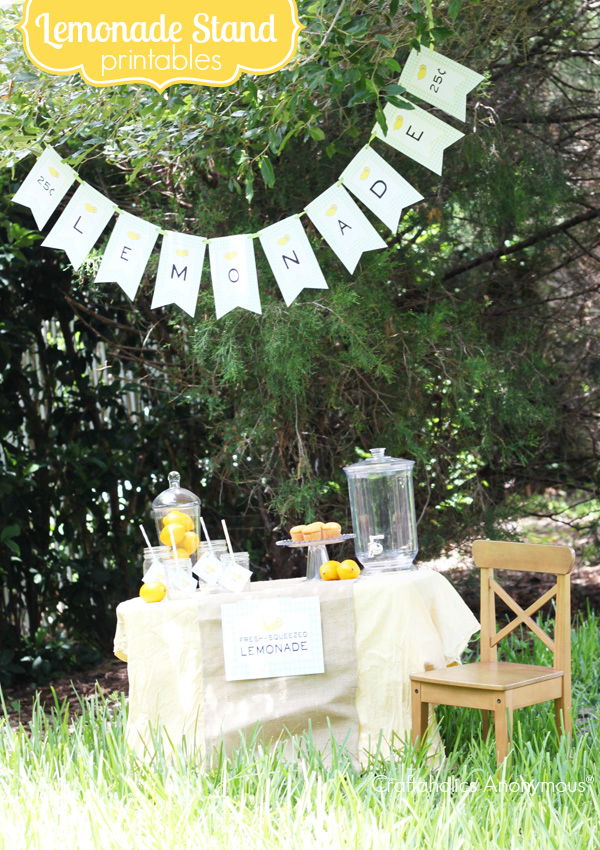 Such a cute Lemonade Stand! Love the free printables set. lemonade stand