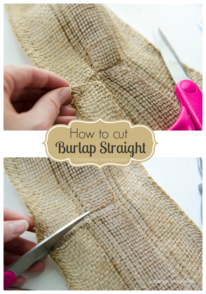 how to cut burlap straight