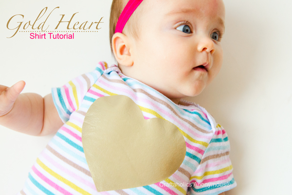 gold heart onesie