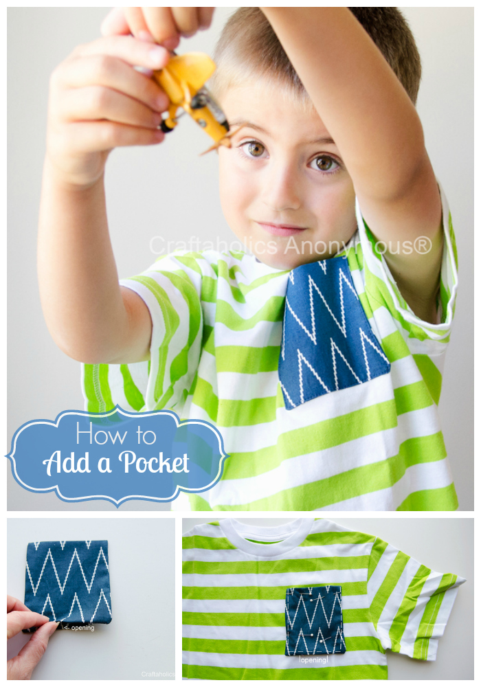 How to add a pocket to a t-shirt #sewing