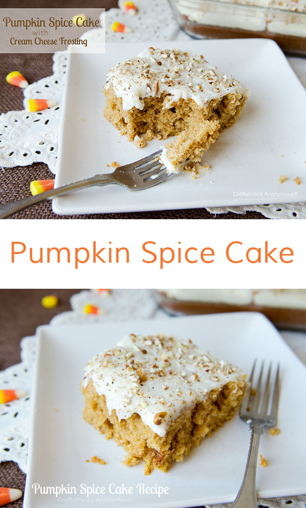 Pumpkin Spice Cake Recipe. Homemade cake tastes so much better than one from a box or store! This cake is divine. 