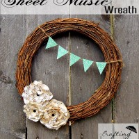 Simple Wreath with Sheet Music Flowers