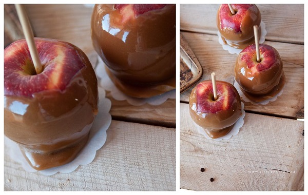 how to make caramel apples. love her tip to cut individual pieces of parchment paper how to make caramel apples