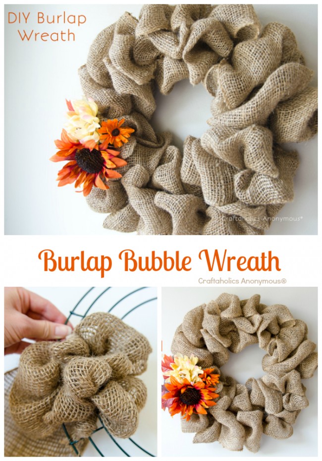 burlap wreath collage