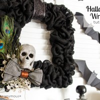 burlap halloween wreath