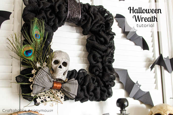 Burlap Halloween Wreath Tutorial