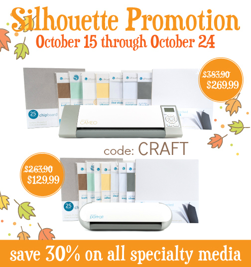Silhouette discount with code: CRAFT ends 10/24/13 silhouette discount