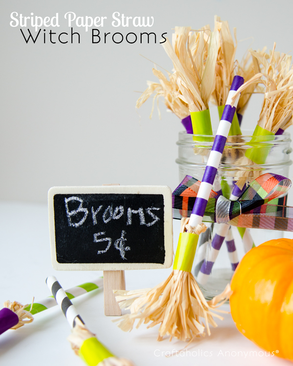 striped paper straw witch brooms