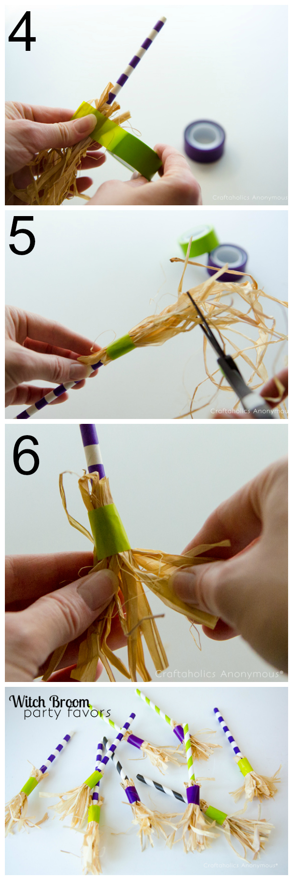 how to make paper straw witch brooms