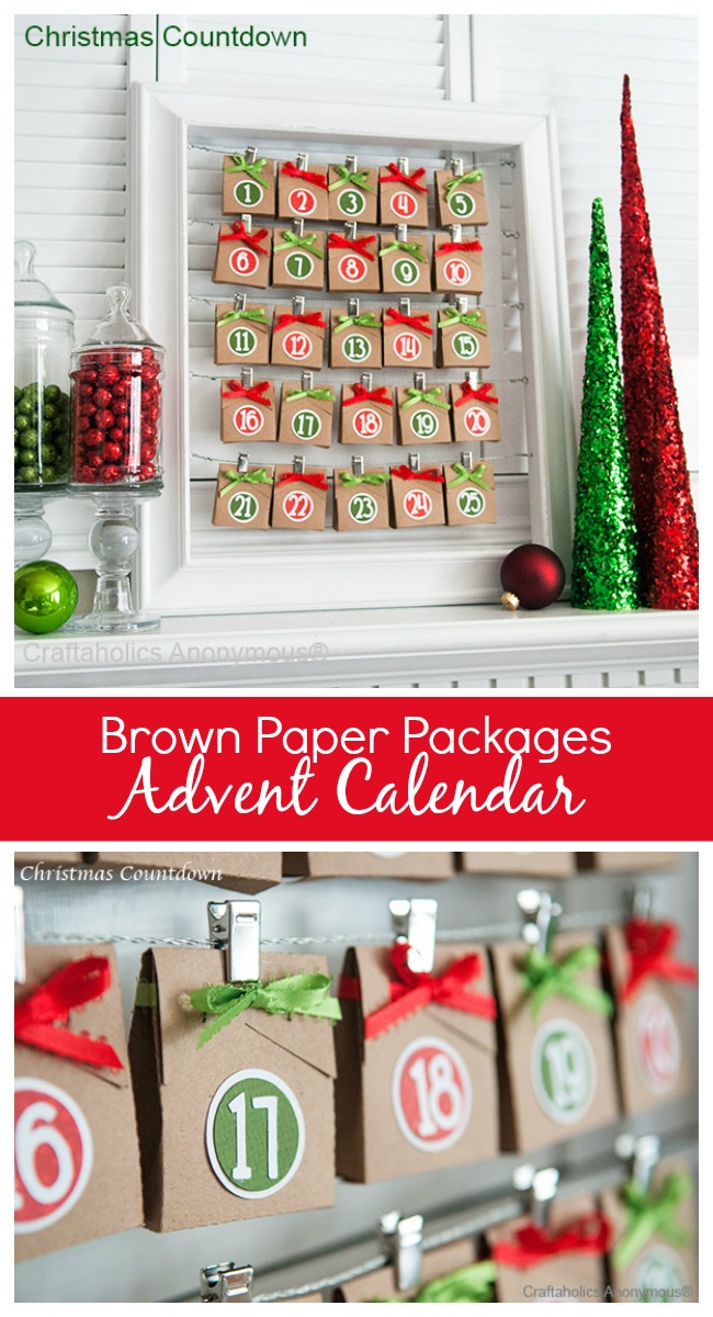 brown paper packages Christmas advent calendar