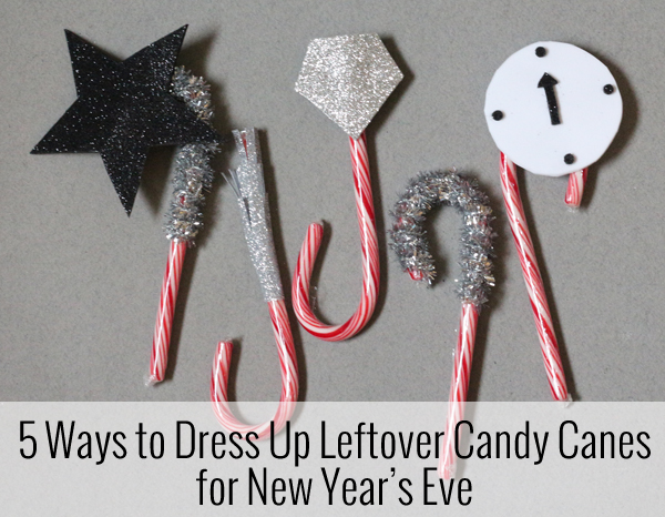 new years eve cupcake toppers with candy canes