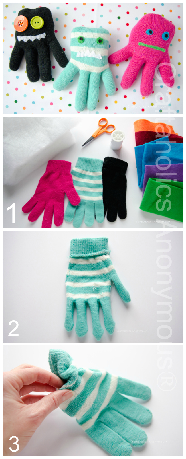 how to make glove monsters