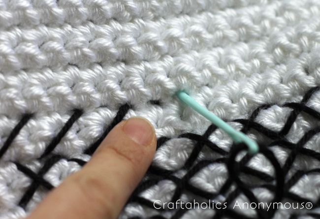 how to cross-stitch over crochet
