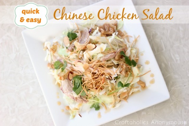 Quick and Easy Chinese Chicken Salad - the perfect lunch for moms on the go! #recipe #lunch