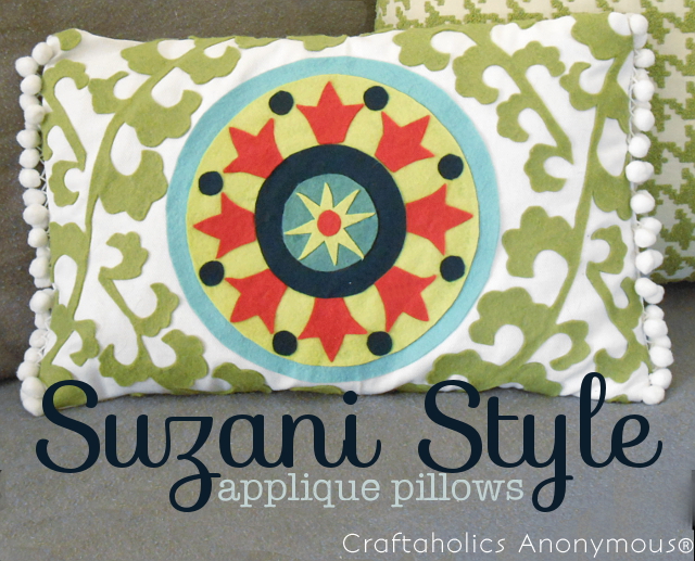 suzani style applique pillows