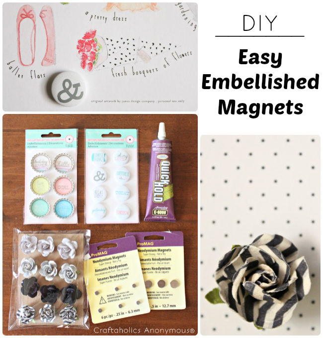 embellished magnets. Cute easy craft for any skill level! 