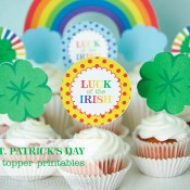 FREE St. Patrick's Day Cupcake Topper Printables #cupcaketoppers #stpatricksday #freeprintable