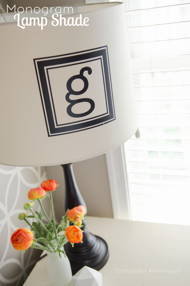 monogram lamp shade. This looks awesome! Easy to do too.