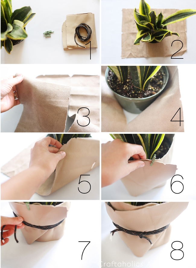 how to make a leather planter