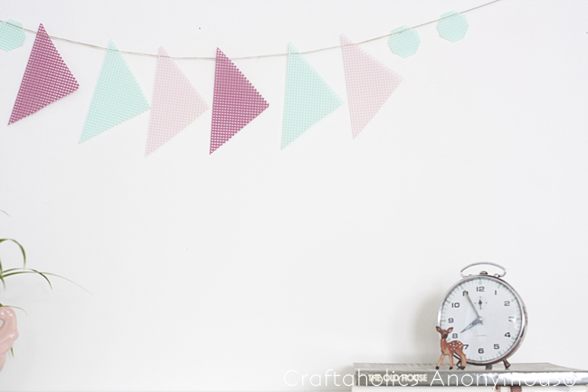 pastel geometric banner. love this non-traditional spring bunting