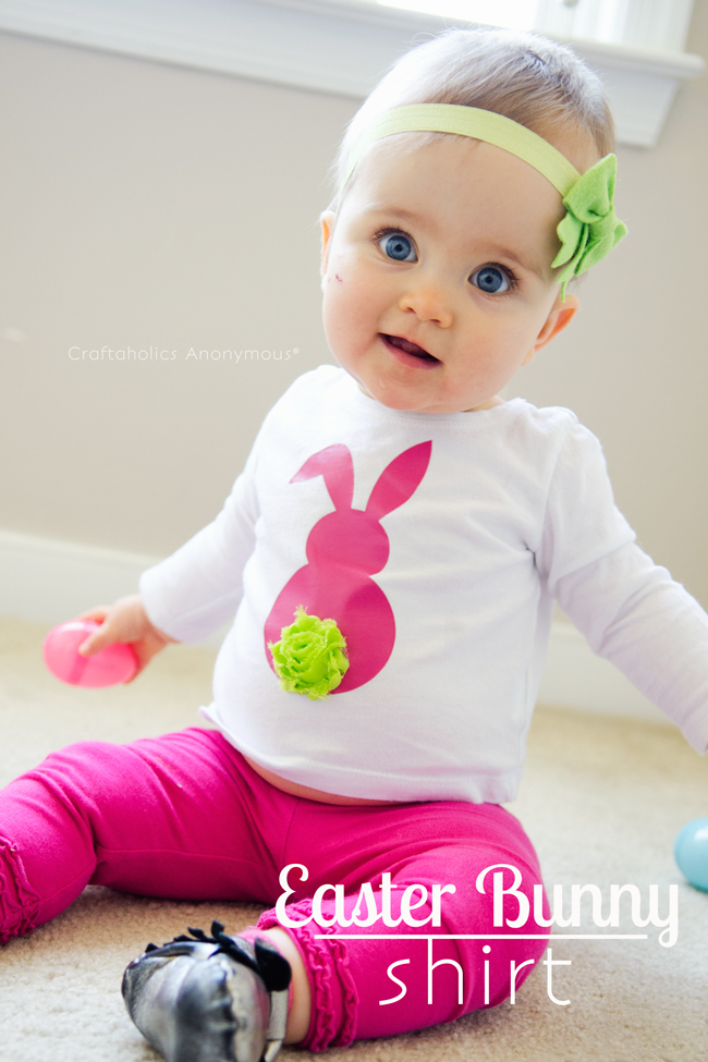 Adorable Easter Shirt! Love the colors and the rosette for a bunny tail.