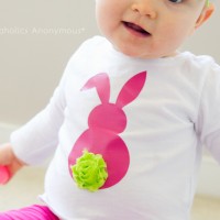 Easter Bunny Shirt with Rosette Tail
