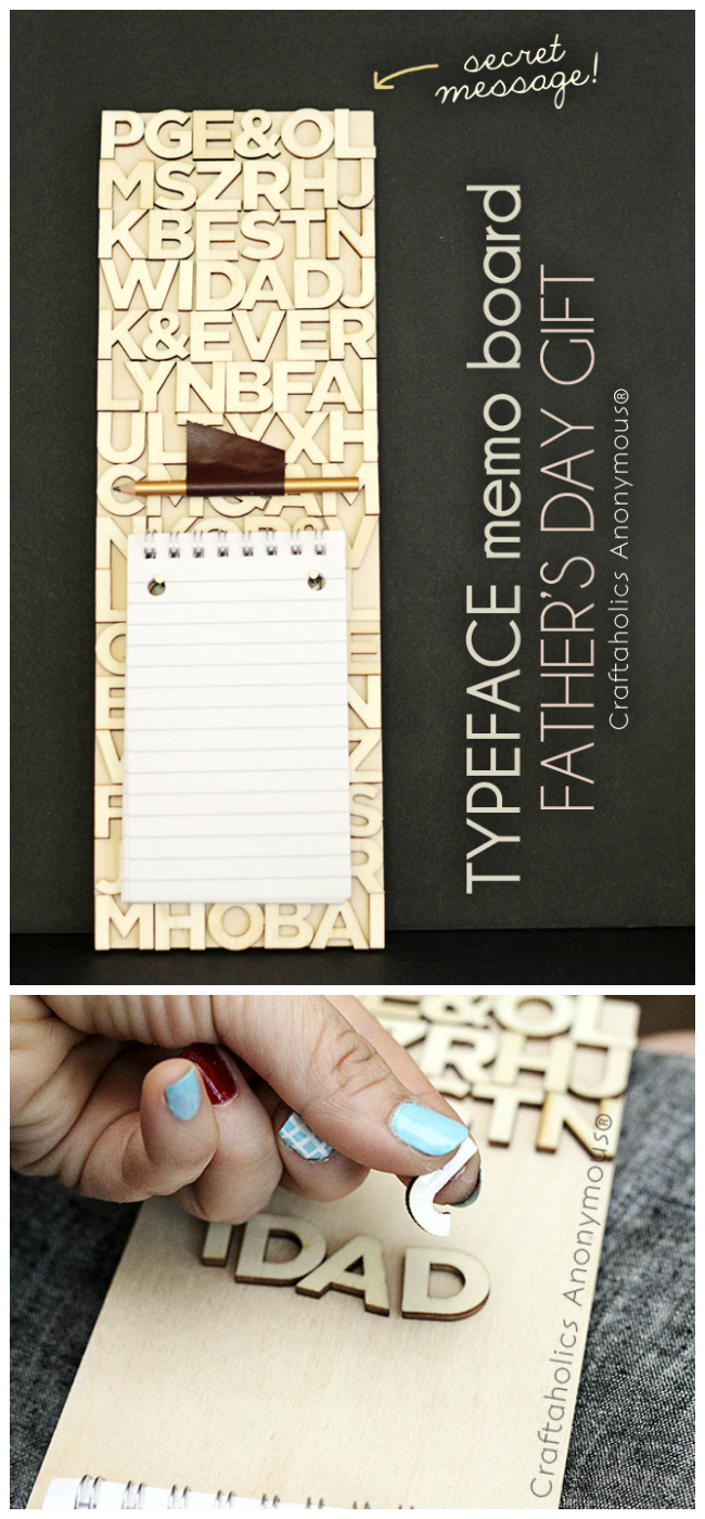 handmade father's day gift - secret message typeface memo board on CraftaholicsAnonymous.net