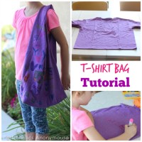 Make this t-shirt bag in a snap! Free tutorial perfect for kids!