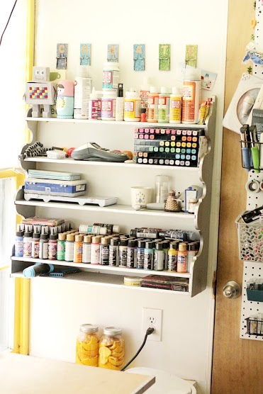 craft paint storage ideas + loads of great small space storage ideas.