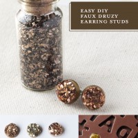Make your own druzy stud earrings!