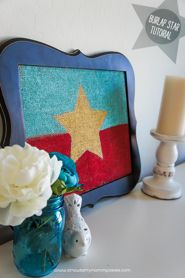 4th of july decor idea using burlap