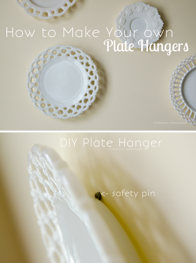 How to make DIY Plate Hangers using household items like safety pins. Brilliant!