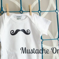 DIY Mustache onesie. Cute, easy to make. Pair it with a couple burp cloths and you have a cute handmade baby shower gift!