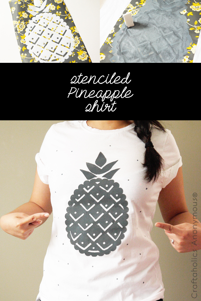 Make this cute stenciled pineapple tee for summer!