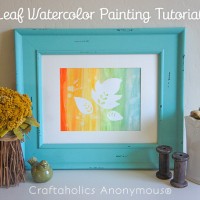 Leaf Watercolor Painting Tutorial on www.craftaholicsanonymous.com #watercolor #silhouettecameo
