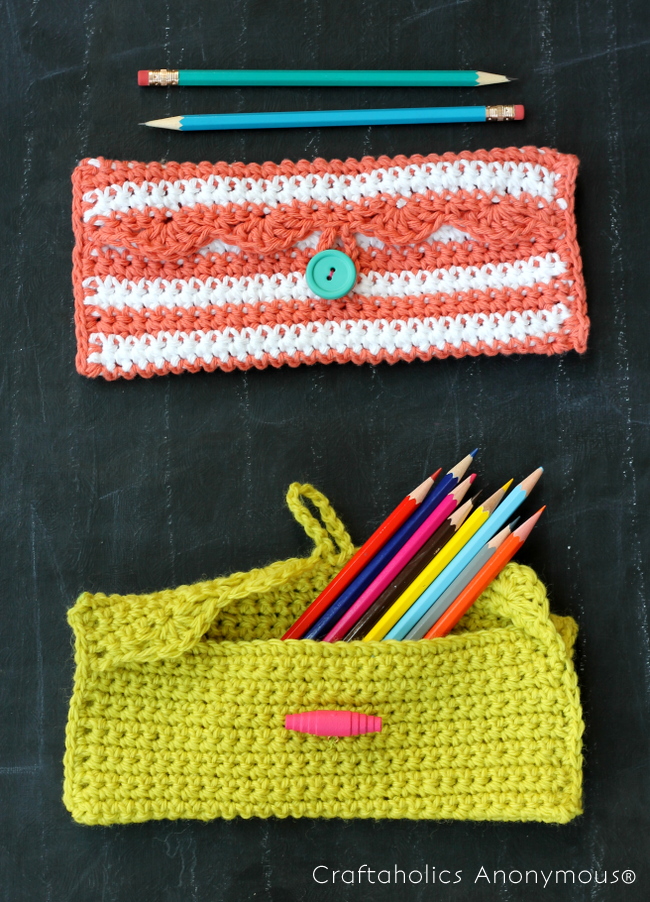crochet pencil pouch