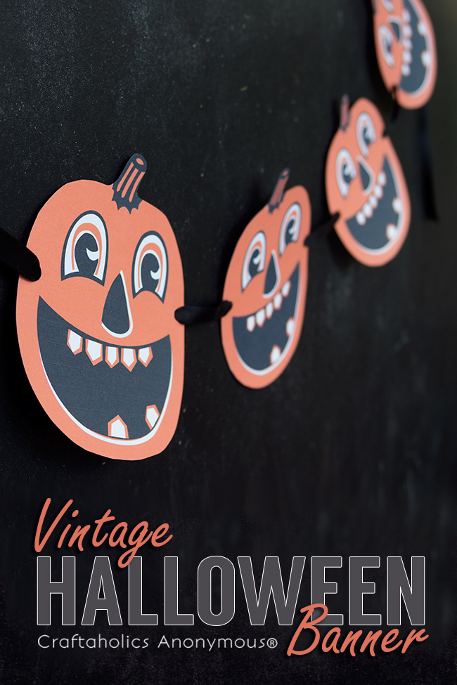 Vintage Pumpkin Printable - Use this free printable to make your own Vintage Halloween Banner!