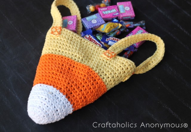 candy corn crochet bag 8