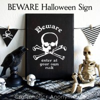 BEWARE Halloween Sign on www.craftaholicsanonymous.com #halloween #silhouettecameo