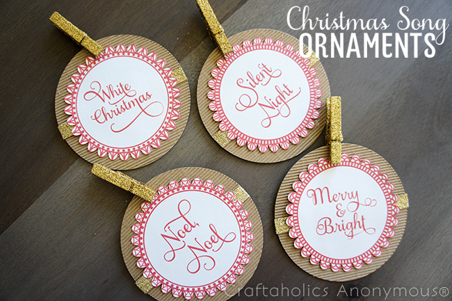 Free Printable Christmas ornaments. Love the Christmas song theme!