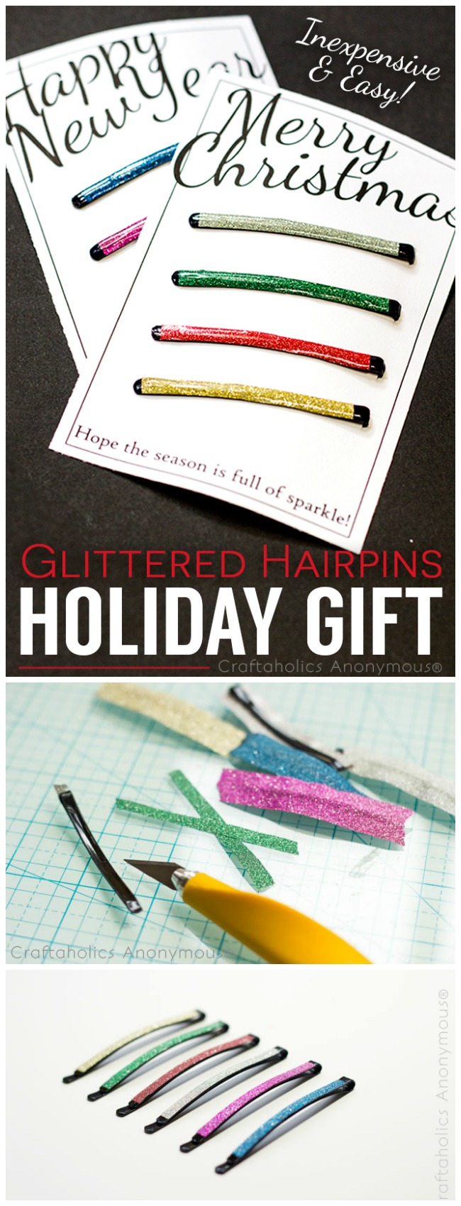 DIY glitter hairpins | Handmade gift idea | Great Christmas gift for girls to make for their friends!