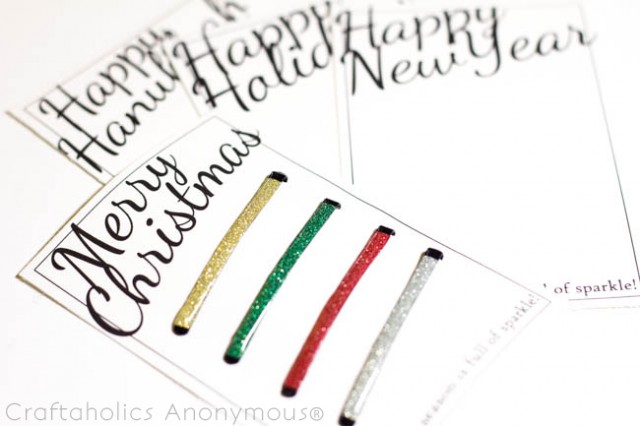 Glittered Hairpins Easy Holiday Gift - Printables