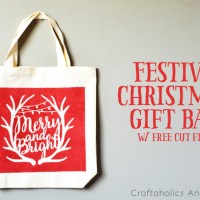 Festive Christmas Gift Bag with Free Cut File