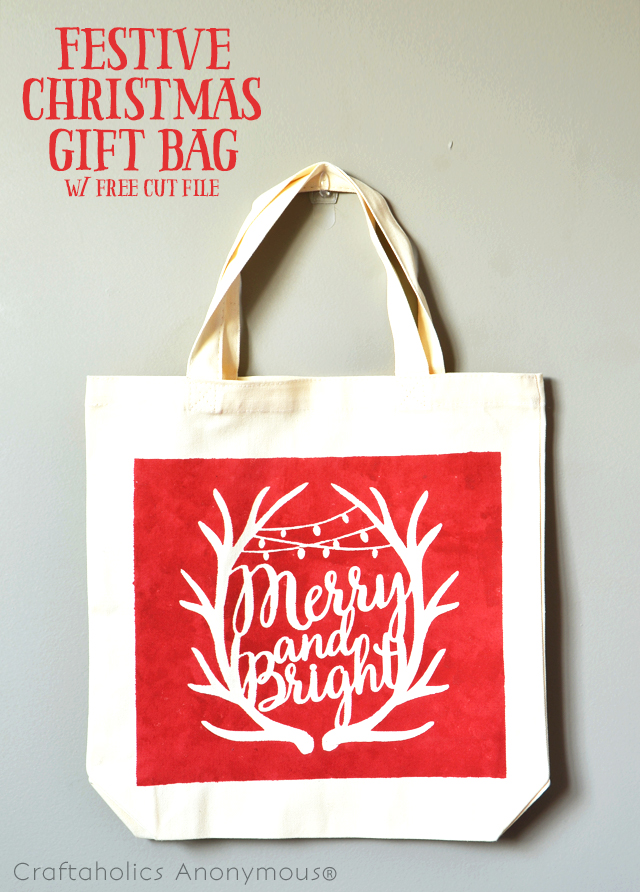 Festive Christmas gift bag - Fee Cut File!