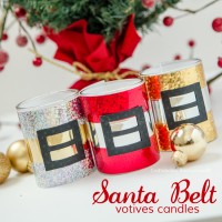 DIY Santa Belt Candles. Make a fabulous handmade Christmas gift or party favor!