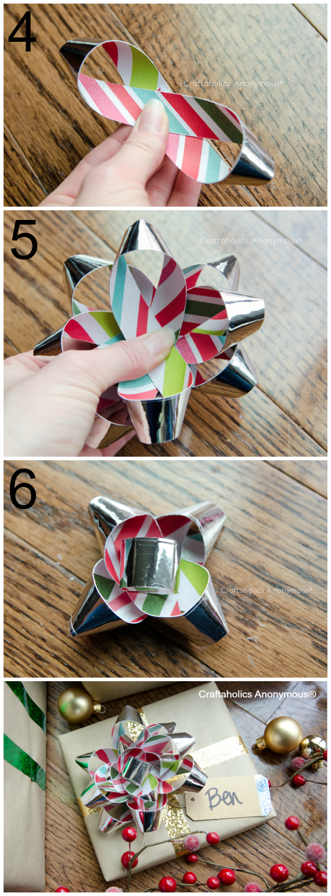 How to make Washi Tape Gift Bows. Easy to make + you can personalize the bow. Use sheet music for the music lover.