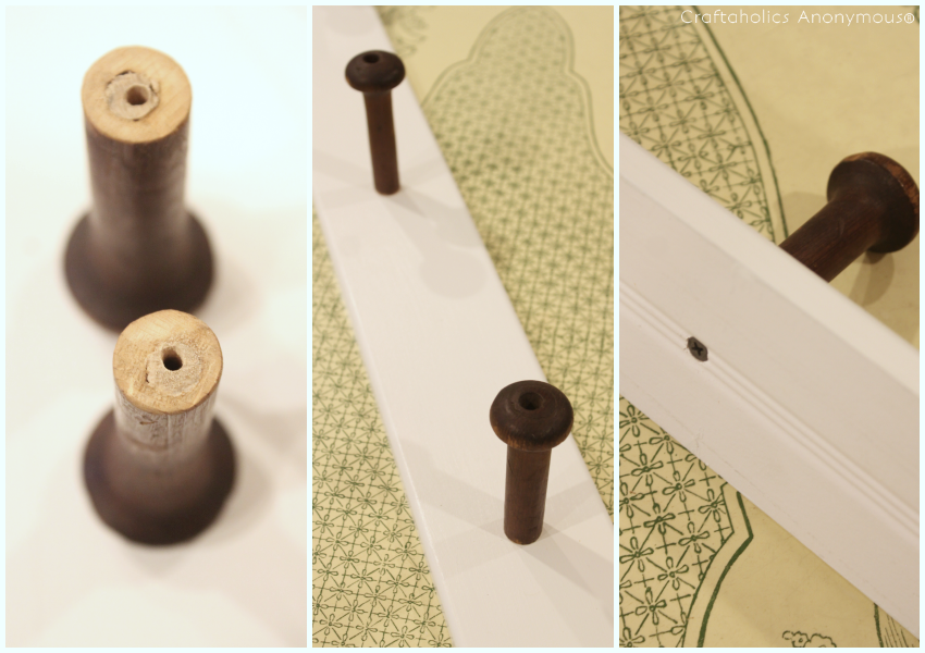DIY Vintage Wood Spool Towel rack tutorial
